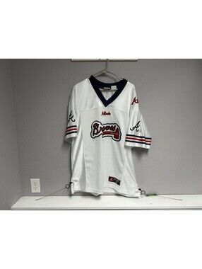 VTG Atlanta Braves MLB Football Jersey Stitched Lee Sport XL